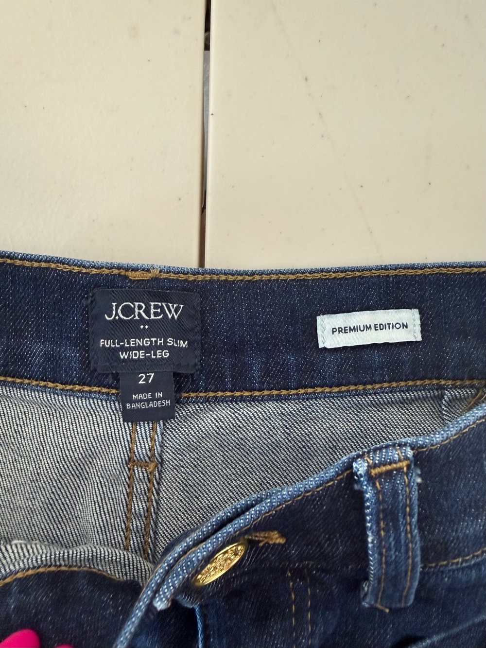 J.Crew Premium Edition Full-Length Sailor Wide-Leg Jeans Dark Wash Size 27 - Picture 8 of 13